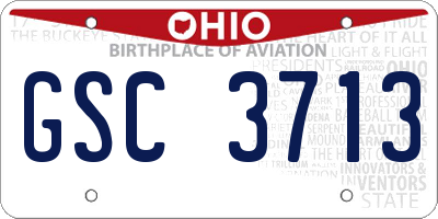 OH license plate GSC3713