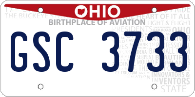 OH license plate GSC3733