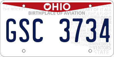 OH license plate GSC3734