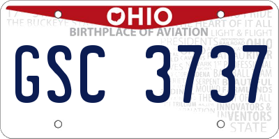 OH license plate GSC3737