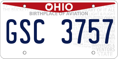 OH license plate GSC3757