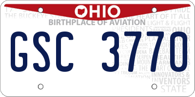 OH license plate GSC3770