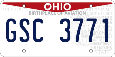 OH license plate GSC3771