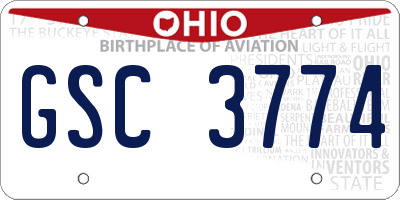 OH license plate GSC3774