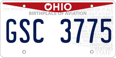 OH license plate GSC3775