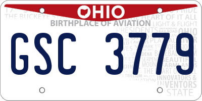 OH license plate GSC3779