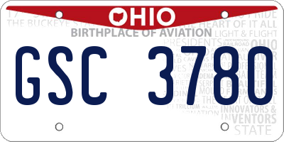 OH license plate GSC3780