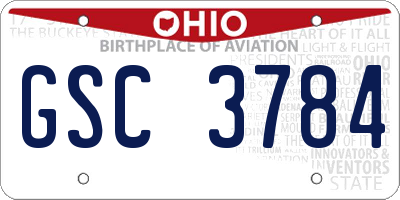 OH license plate GSC3784