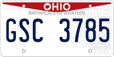 OH license plate GSC3785