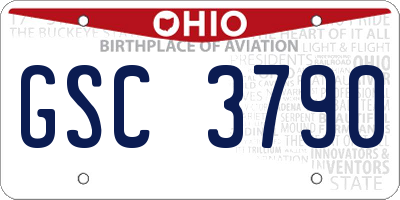 OH license plate GSC3790