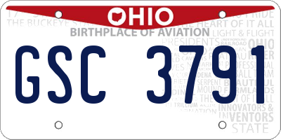 OH license plate GSC3791