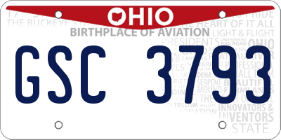 OH license plate GSC3793