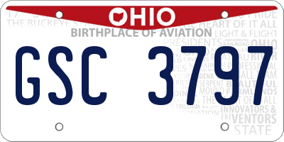 OH license plate GSC3797