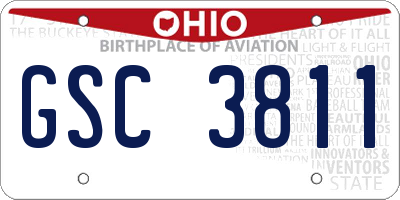 OH license plate GSC3811