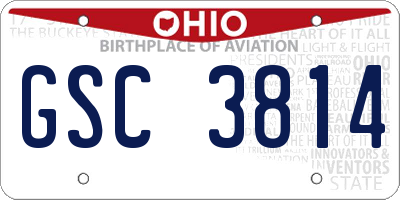 OH license plate GSC3814