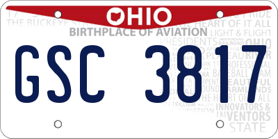 OH license plate GSC3817