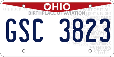 OH license plate GSC3823