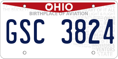 OH license plate GSC3824