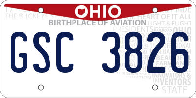 OH license plate GSC3826