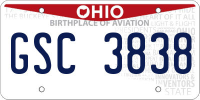 OH license plate GSC3838