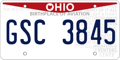 OH license plate GSC3845