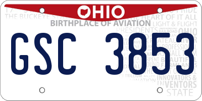 OH license plate GSC3853
