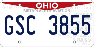 OH license plate GSC3855