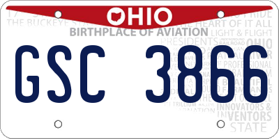 OH license plate GSC3866