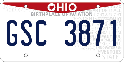 OH license plate GSC3871