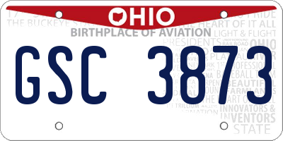 OH license plate GSC3873