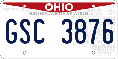 OH license plate GSC3876