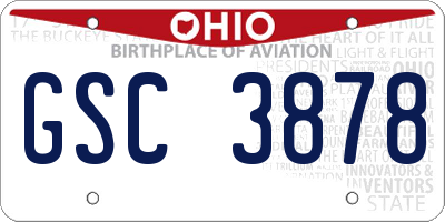 OH license plate GSC3878