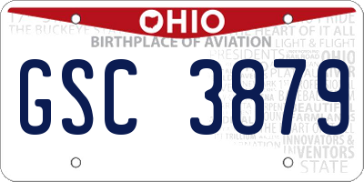 OH license plate GSC3879