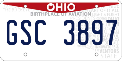 OH license plate GSC3897