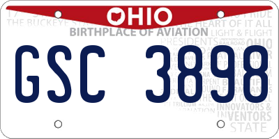 OH license plate GSC3898