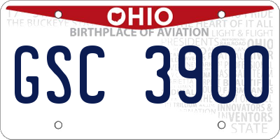 OH license plate GSC3900