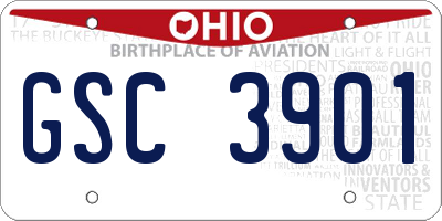 OH license plate GSC3901