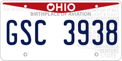 OH license plate GSC3938