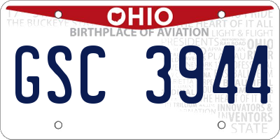 OH license plate GSC3944