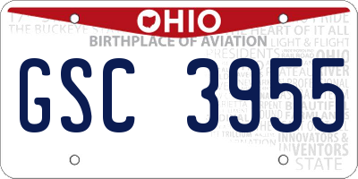 OH license plate GSC3955