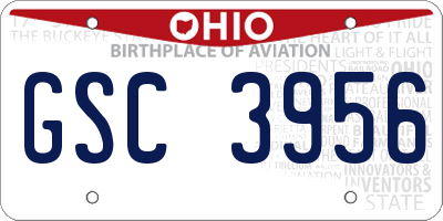 OH license plate GSC3956