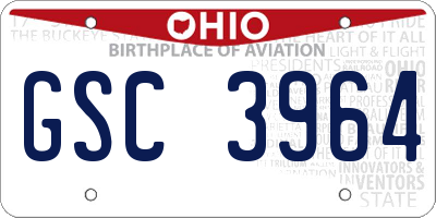 OH license plate GSC3964