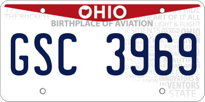 OH license plate GSC3969