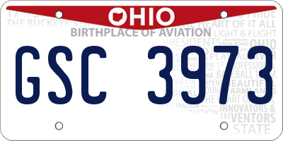 OH license plate GSC3973