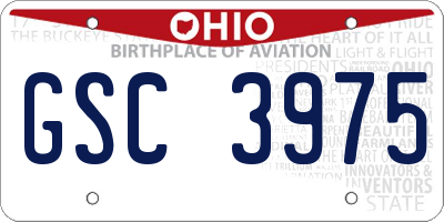 OH license plate GSC3975