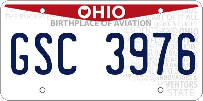 OH license plate GSC3976