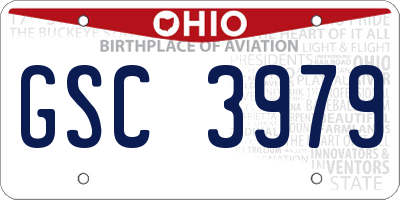 OH license plate GSC3979