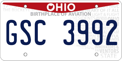 OH license plate GSC3992