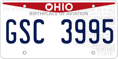 OH license plate GSC3995