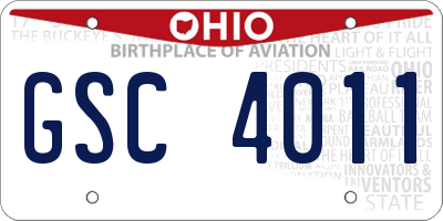 OH license plate GSC4011